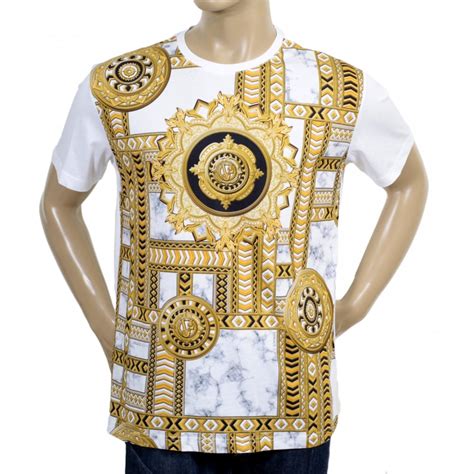 black and white versace shirt|Versace shirt white and gold.